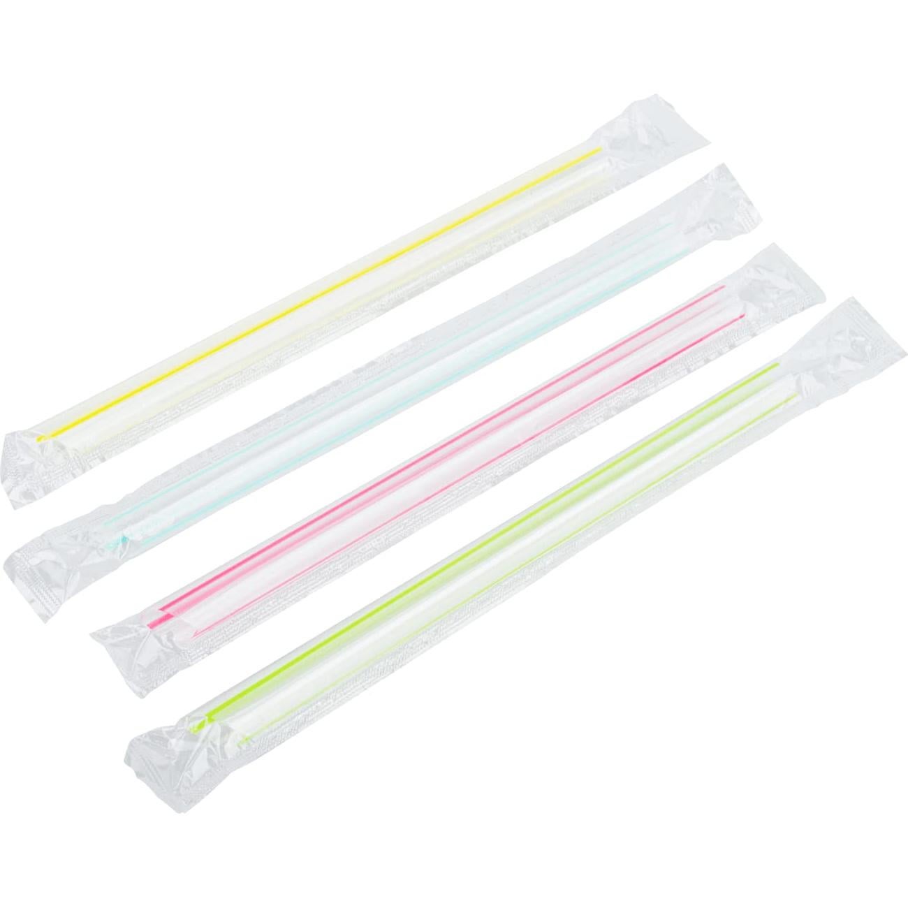 Popotes de Boba Karat C9002s 19.05 cm Rayados Asortidos - Caja 2000