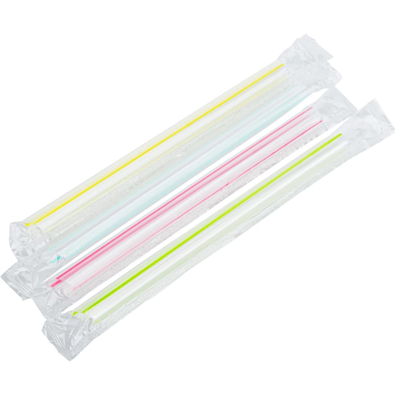 Popotes de Boba Karat C9002s 19.05 cm Rayados Asortidos - Caja 2000