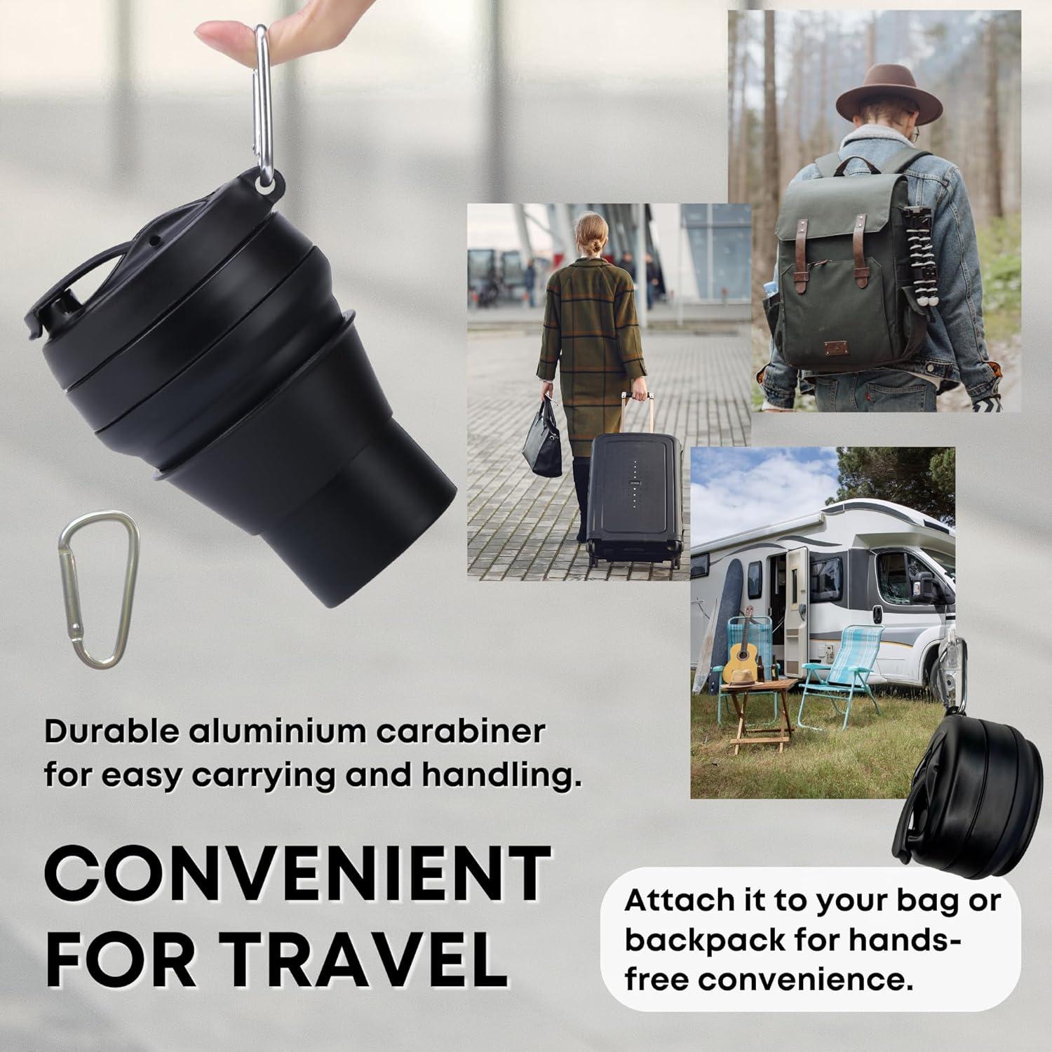 Taza de Café Plegable Reutilizable YARO 16oz Negra