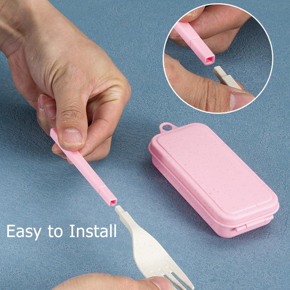 Juego de Utensilios Reutilizables OULIGET Plegables 2 Piezas