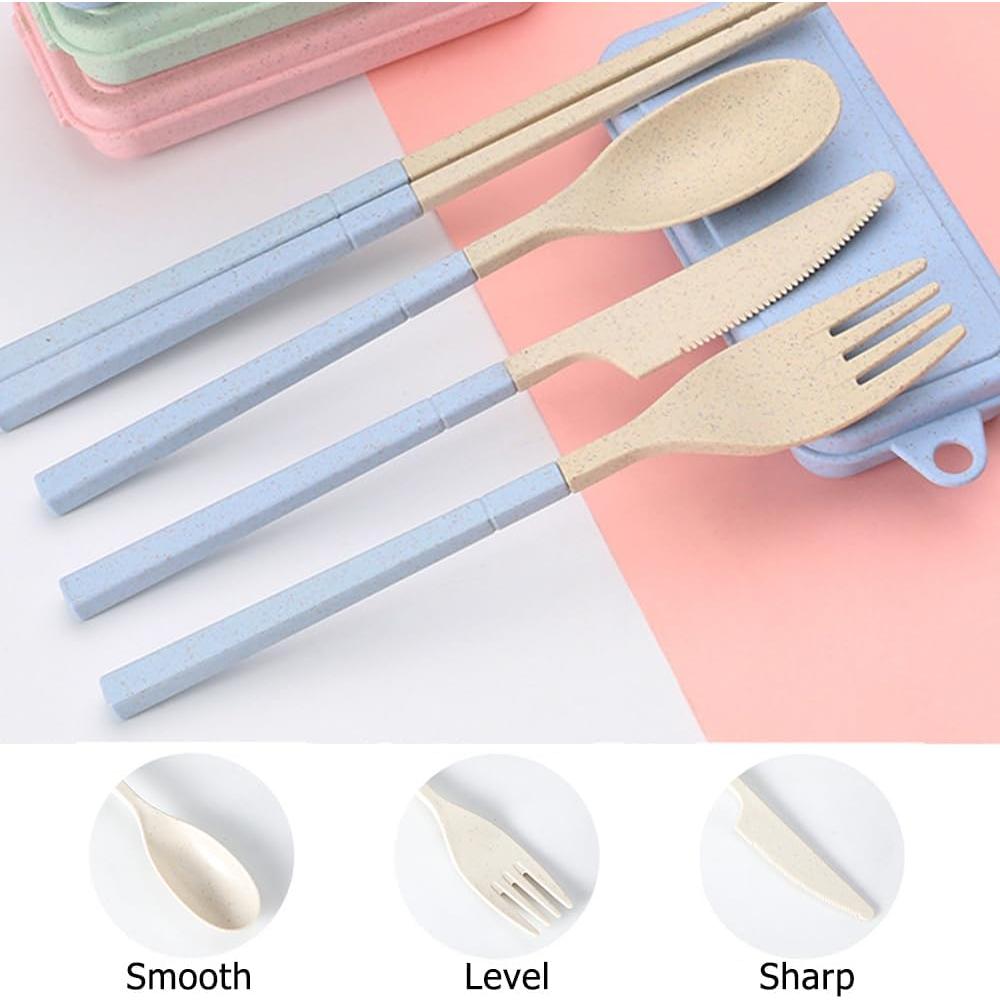 Juego de Utensilios Reutilizables OULIGET Plegables 2 Piezas