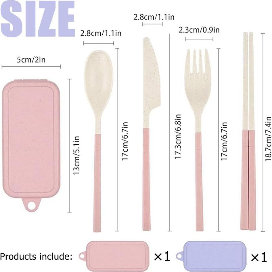 Juego de Utensilios Reutilizables OULIGET Plegables 2 Piezas