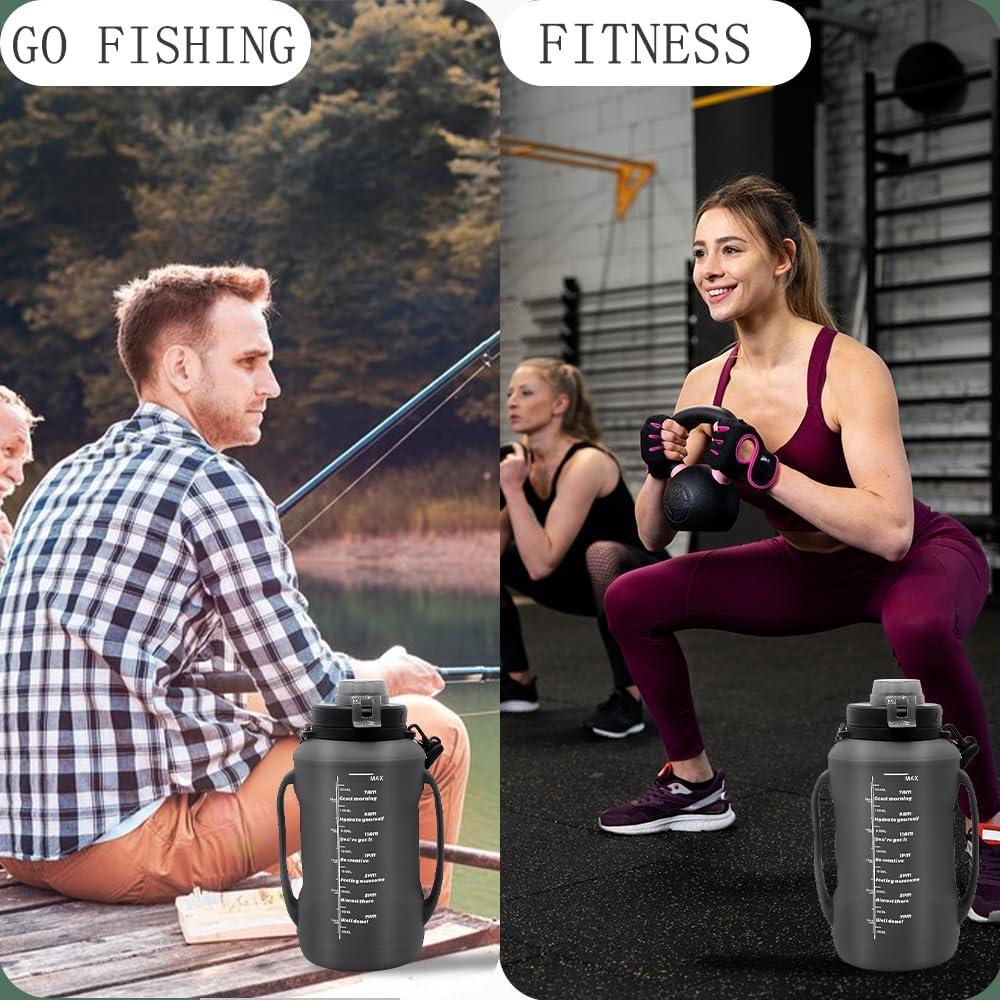 Botella de Agua Plegable LELExilan 1.89L Silicona Negra