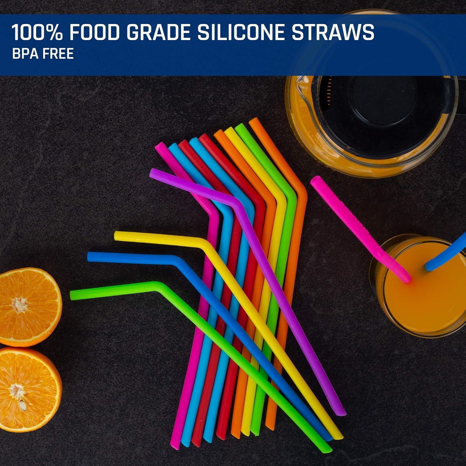 15 Pajitas de Silicona Reutilizables Juju World para Tumblers 20-30 oz