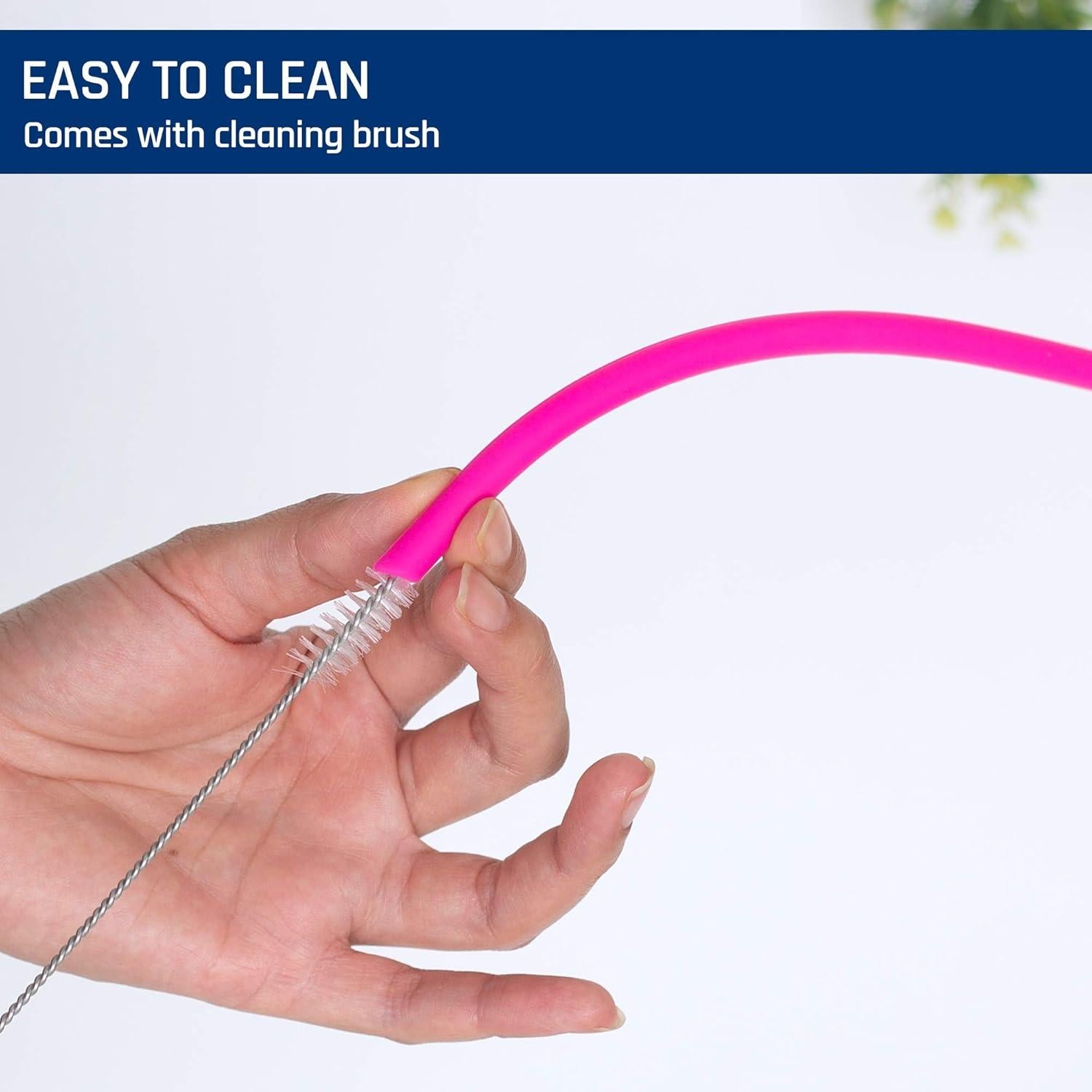 15 Pajitas de Silicona Reutilizables Juju World para Tumblers 20-30 oz