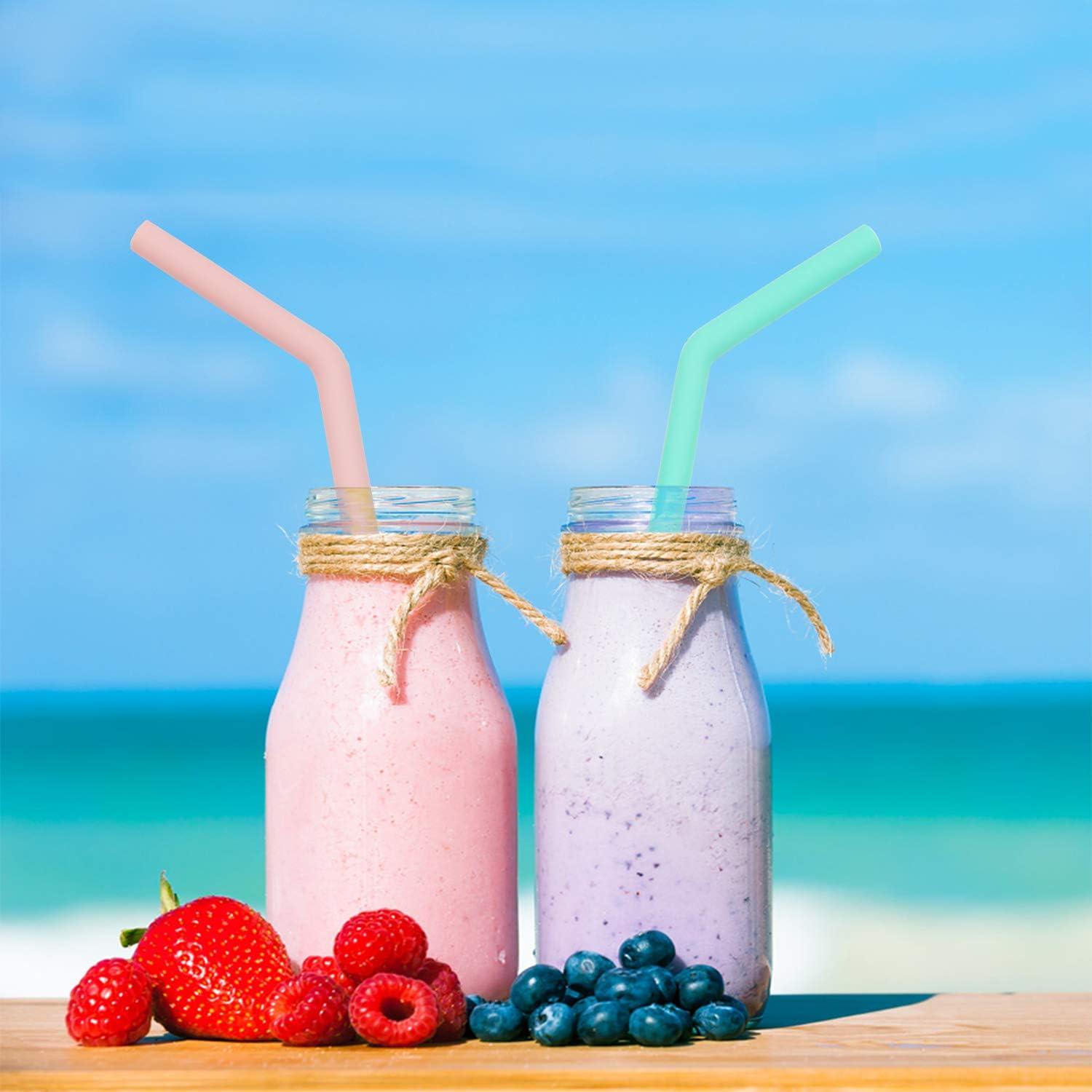 Conjunto de 6 Pajitas de Silicona Senneny Reutilizables 8mm