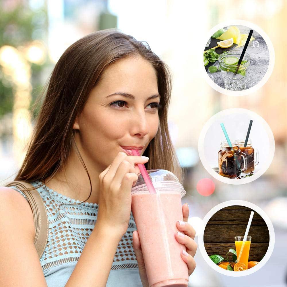 Juego de 10 Pajitas de Silicona Reutilizables CTVB 25cm