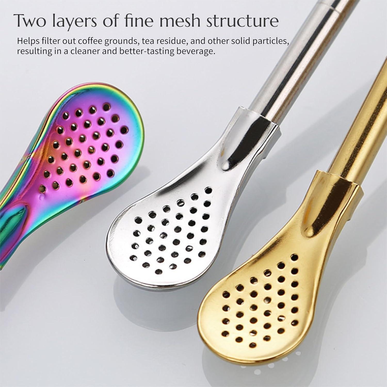 Set de 4 Cucharas de Acero Inoxidable KINTEGOOD con Filtro