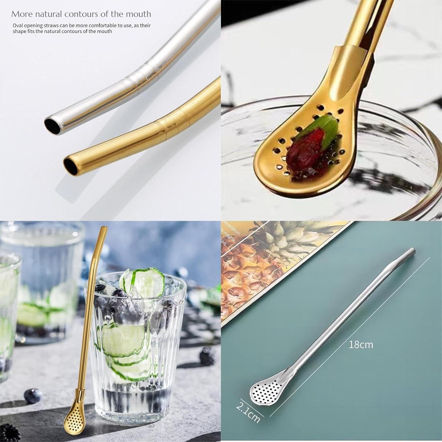 Set de 4 Cucharas de Acero Inoxidable KINTEGOOD con Filtro