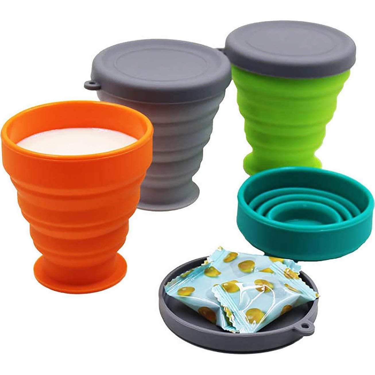 Taza Plegable de Silicona JIELUO - Set de 6 Piezas 200ml