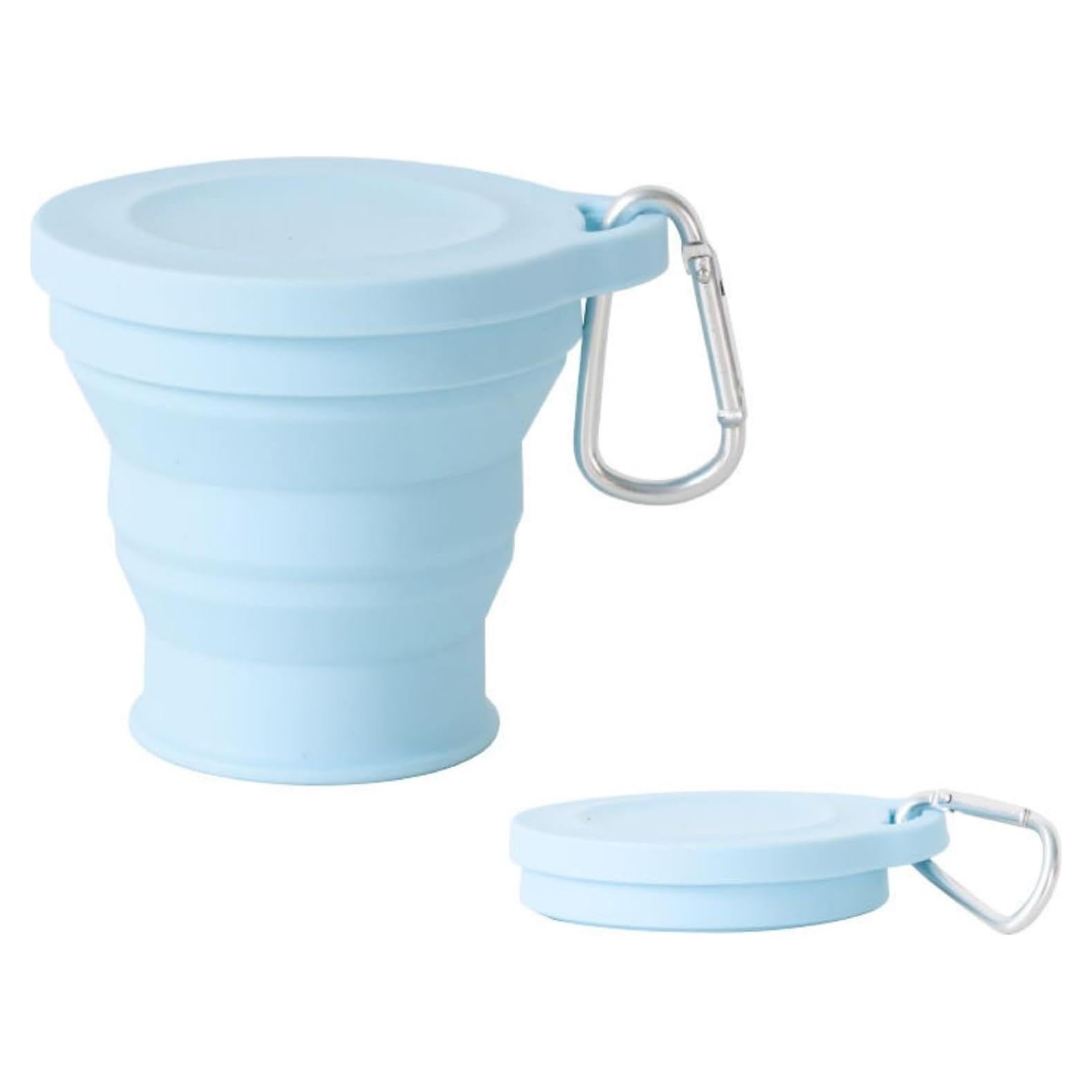 Taza Plegable de Silicona ZPCTECHGO Azul con Gancho 8.9x7.6cm