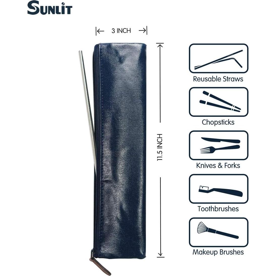 Estuche Higiénico Sunlit 100% Impermeable para Pajitas - 2 Unidades
