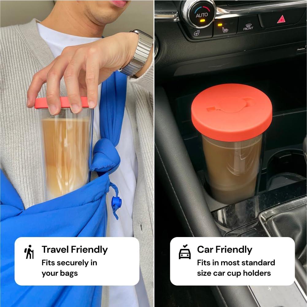 Taza de Boba Reutilizable Dodoko 502 ml Rosa Fucsia con Popote