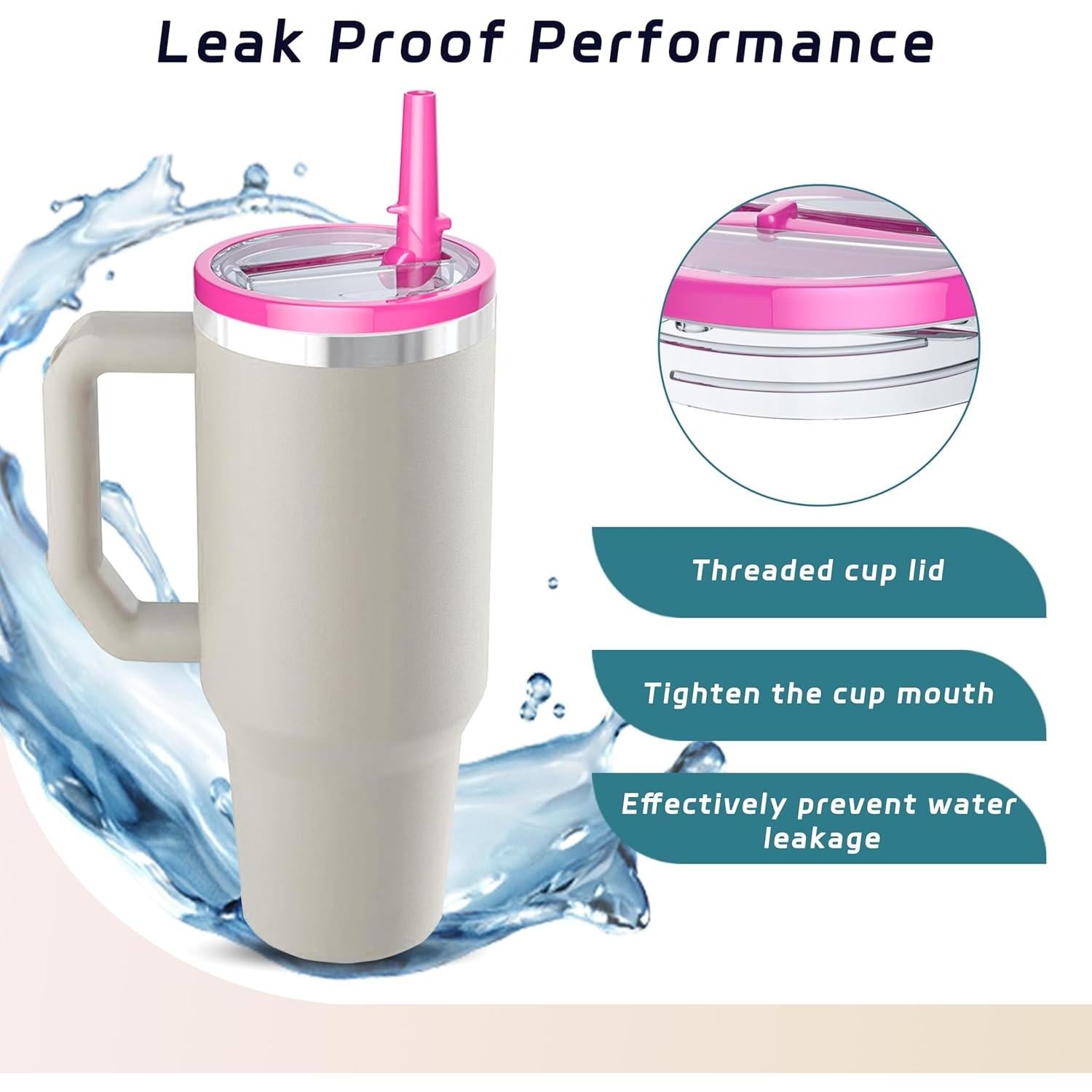 Tapa de Popote Flip Miavers para Vaso Stanley 40oz - Rojo Rosa