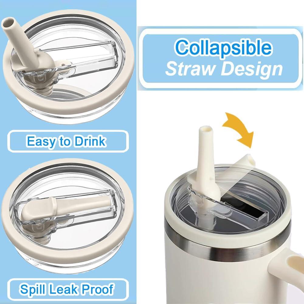 Paquete de 2 tapas de paja JIUHCORY 40oz a prueba de derrames