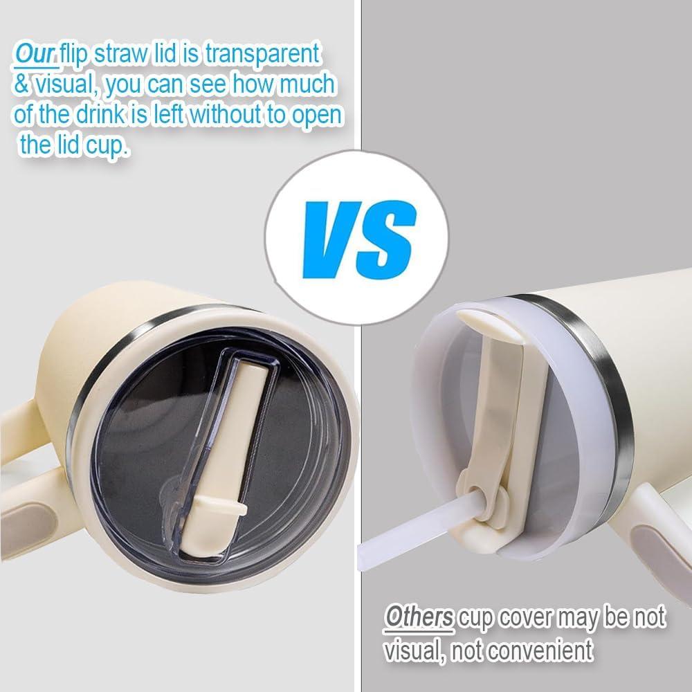 Paquete de 2 tapas de paja JIUHCORY 40oz a prueba de derrames