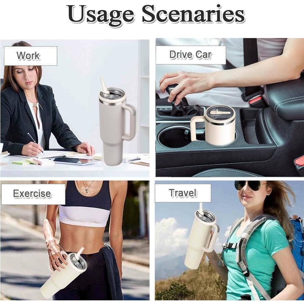 Paquete de 2 tapas de paja JIUHCORY 40oz a prueba de derrames