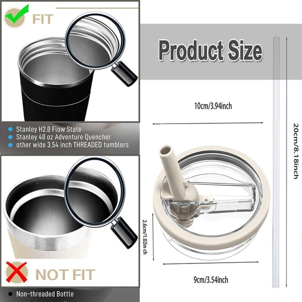 Paquete de 2 tapas de paja JIUHCORY 40oz a prueba de derrames