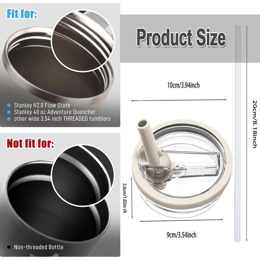 Paquete de 2 tapas de paja JIUHCORY 40oz a prueba de derrames