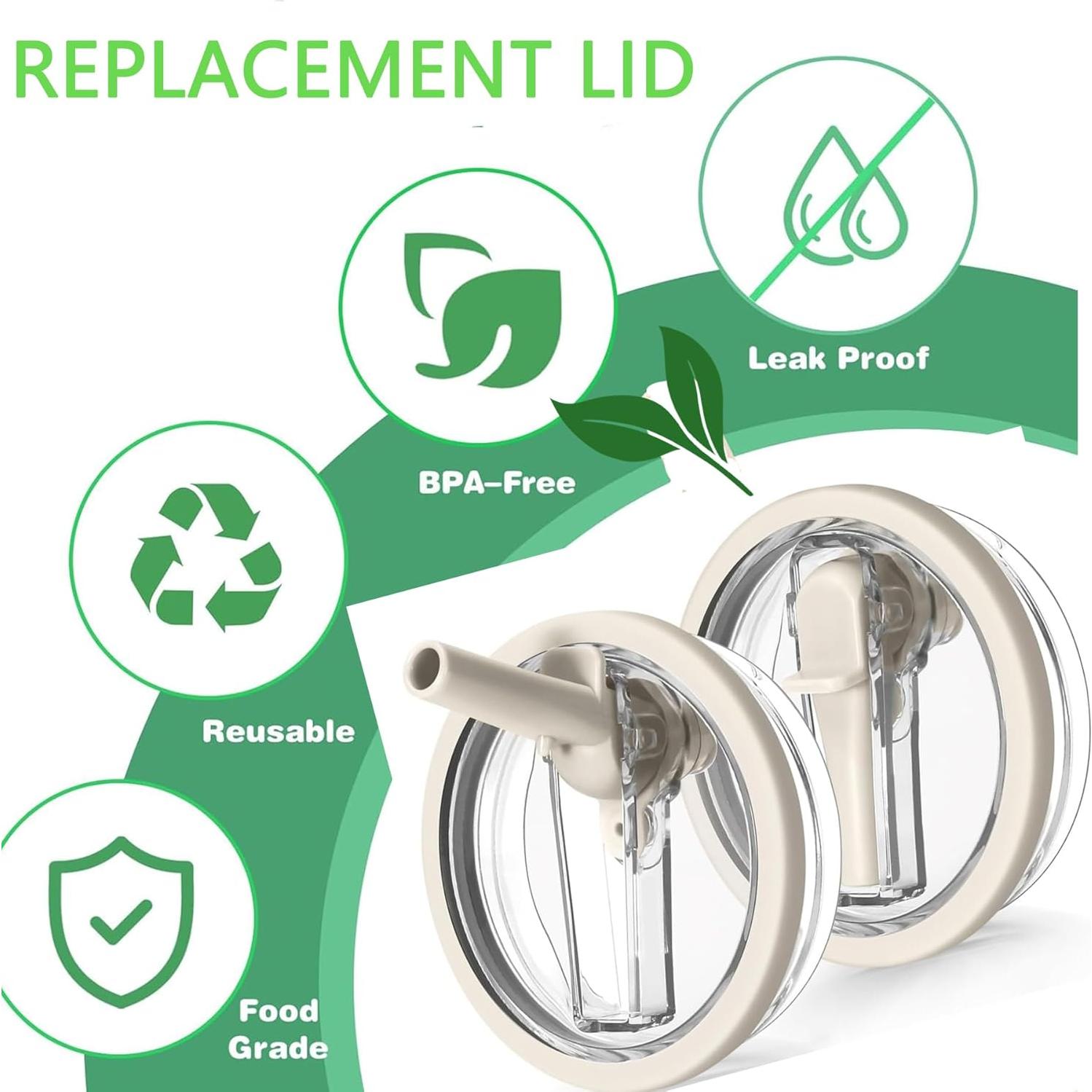 Paquete de 2 tapas de paja Uioemi para tazas Stanley 40 oz