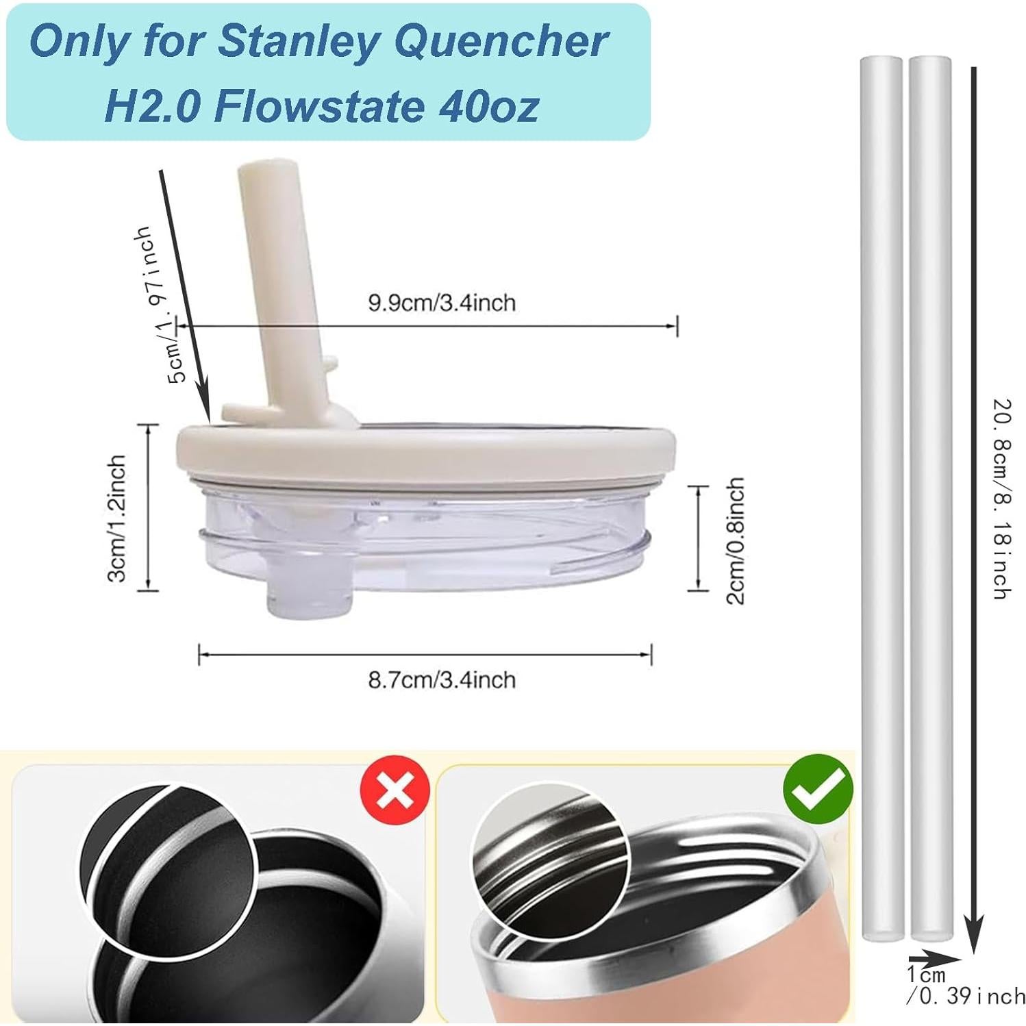 2 Tapas Plegables Reemplazo JIZHOUYAO para Vaso Stanley 40 oz