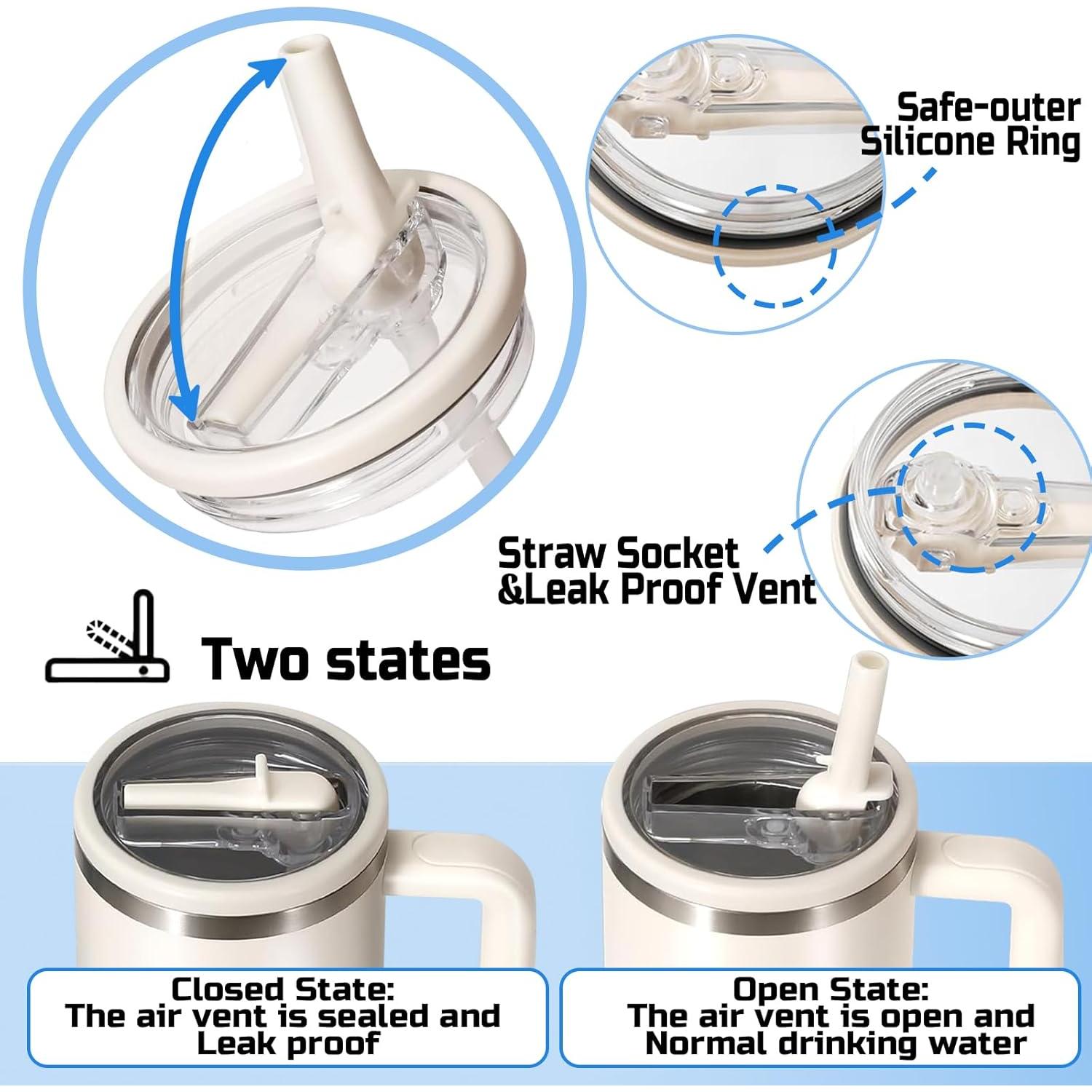 Tapa de repuesto con popote Alstbuti para vaso 40 oz Crema