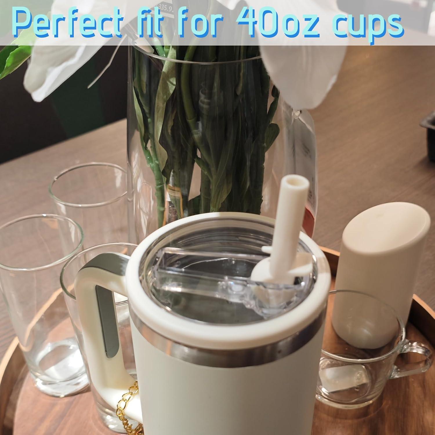 Tapa de repuesto con popote Alstbuti para vaso 40 oz Crema