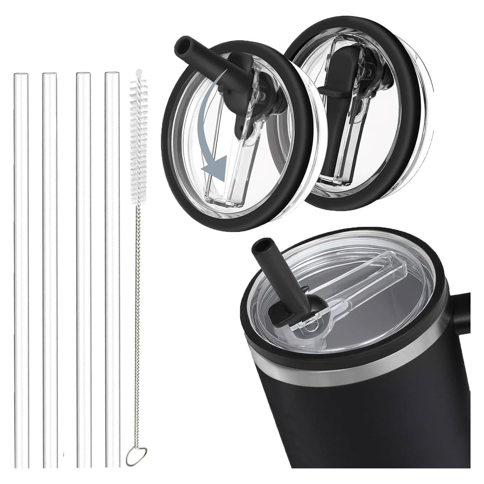 Paquete de 2 tapas de 1.18L con popote plegable ZXUZKEA