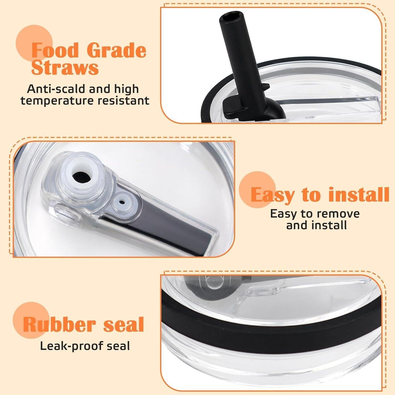 Paquete de 2 tapas de 1.18L con popote plegable ZXUZKEA