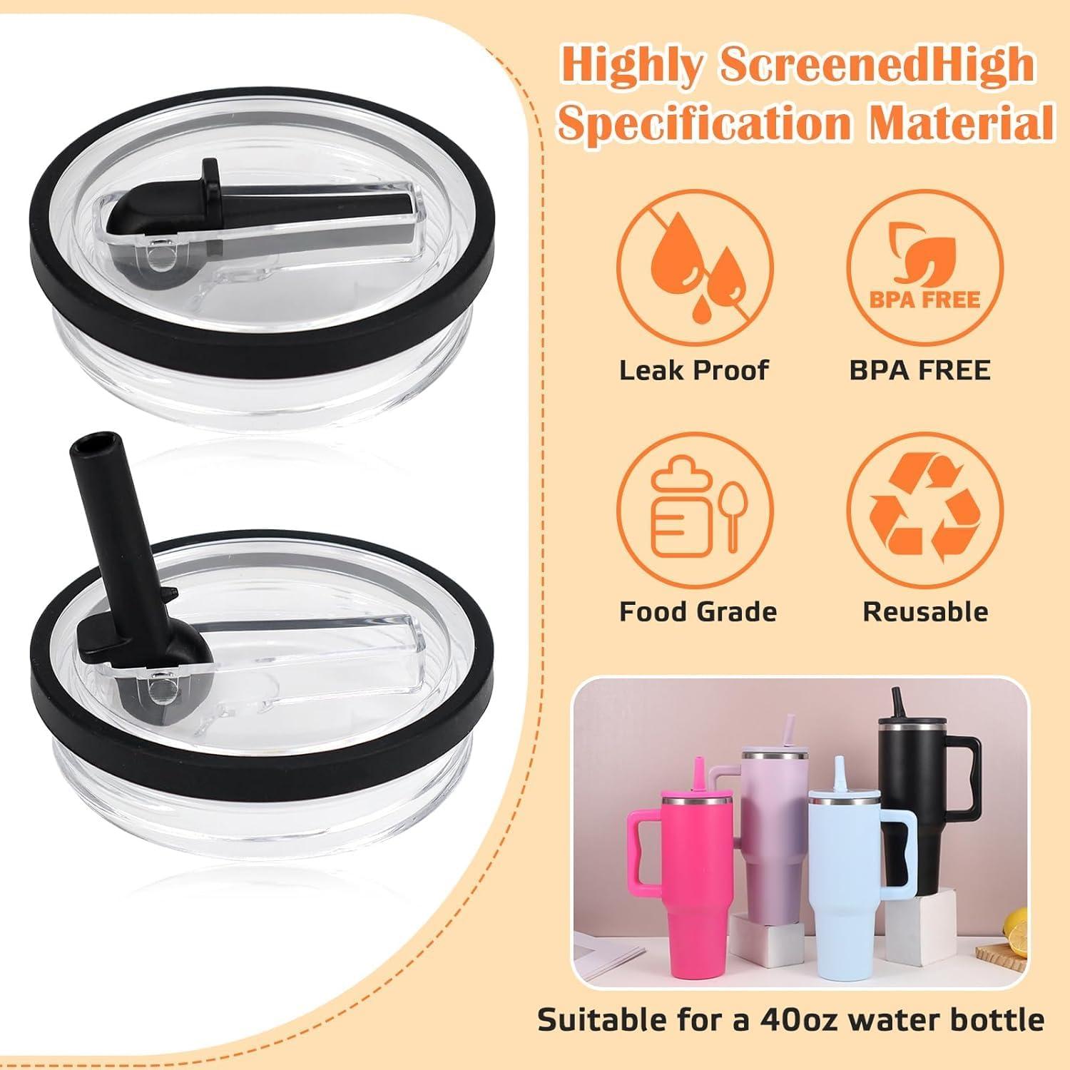 Paquete de 2 tapas de 1.18L con popote plegable ZXUZKEA