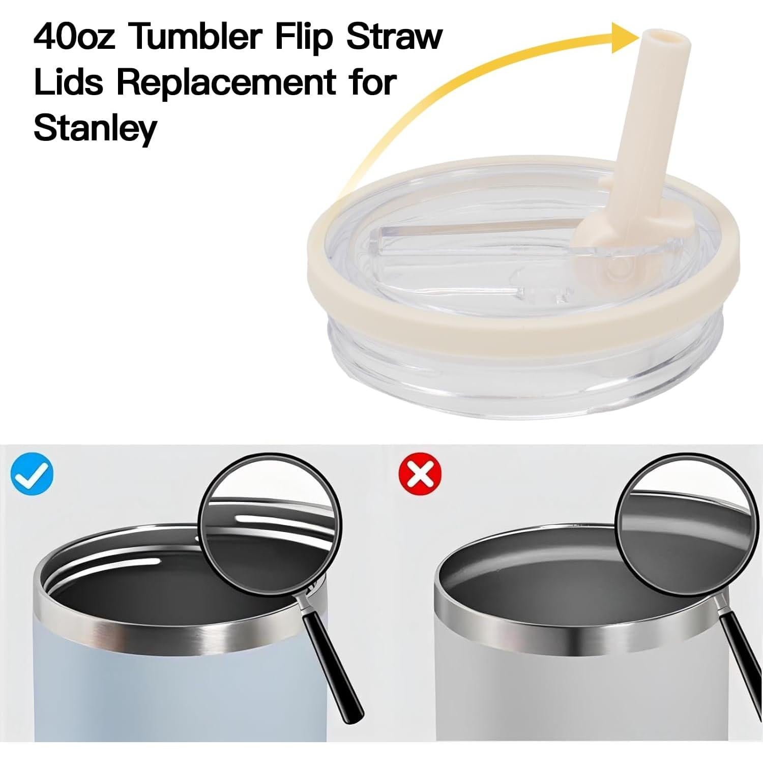 Tapa de Reemplazo con Popote Flip InsCrea 40 oz Blanca 2 Piezas