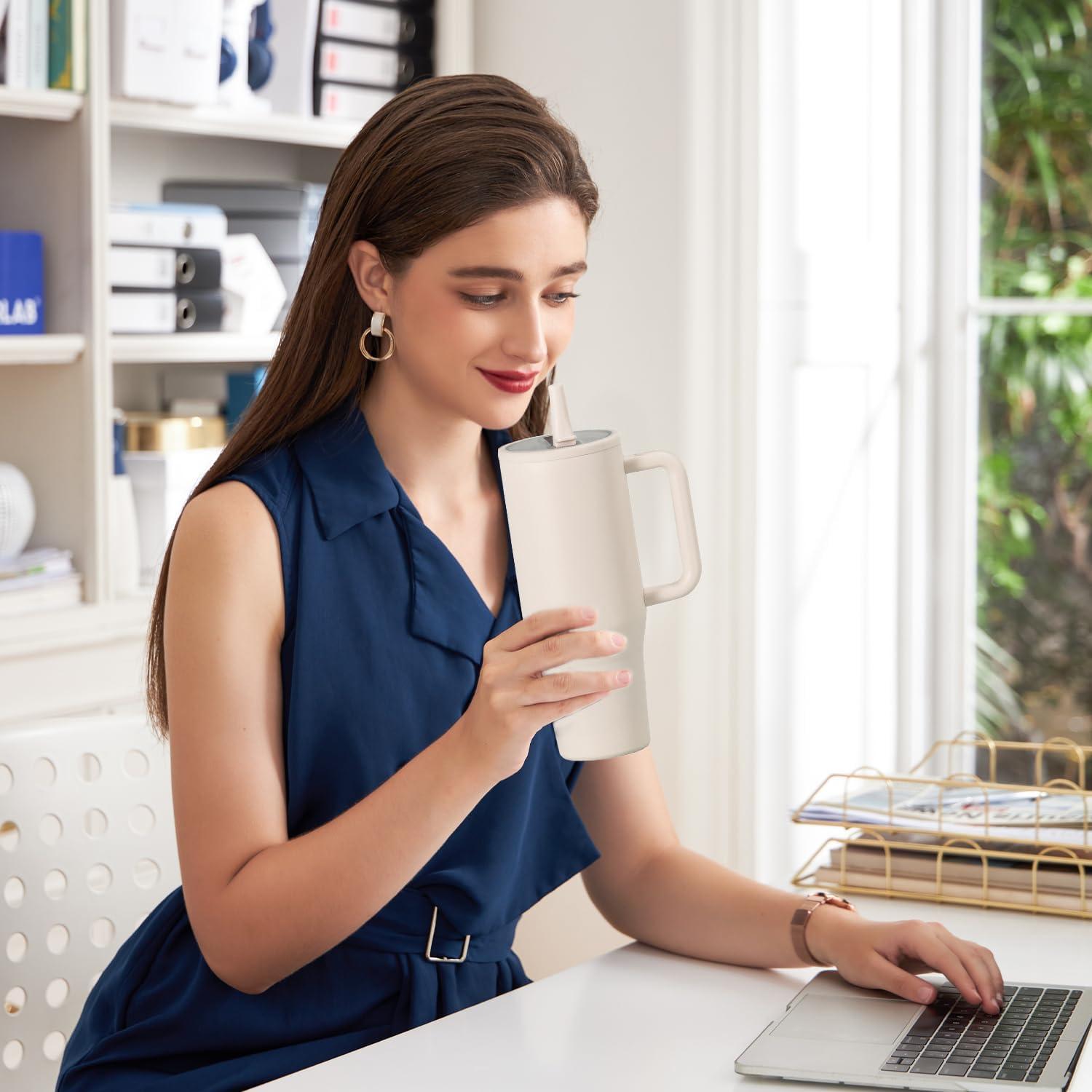 Tapa de Reemplazo con Popote Flip InsCrea 40 oz Blanca 2 Piezas