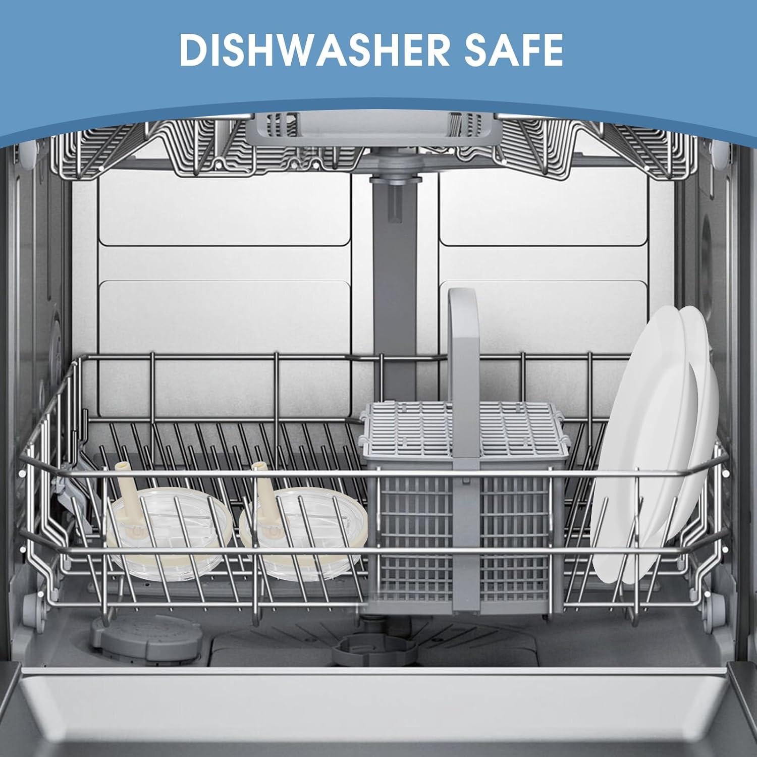 Tapa a Prueba de Fugas con Popote Plegable Pispoer 40 oz Crema