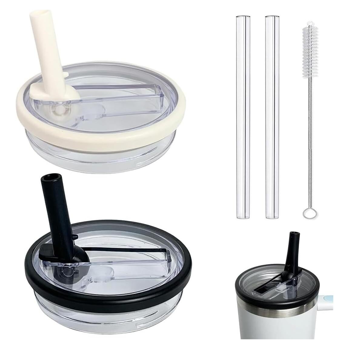 Tapa a Prueba de Fugas para Vaso Stanley 40 oz Beige y Negro