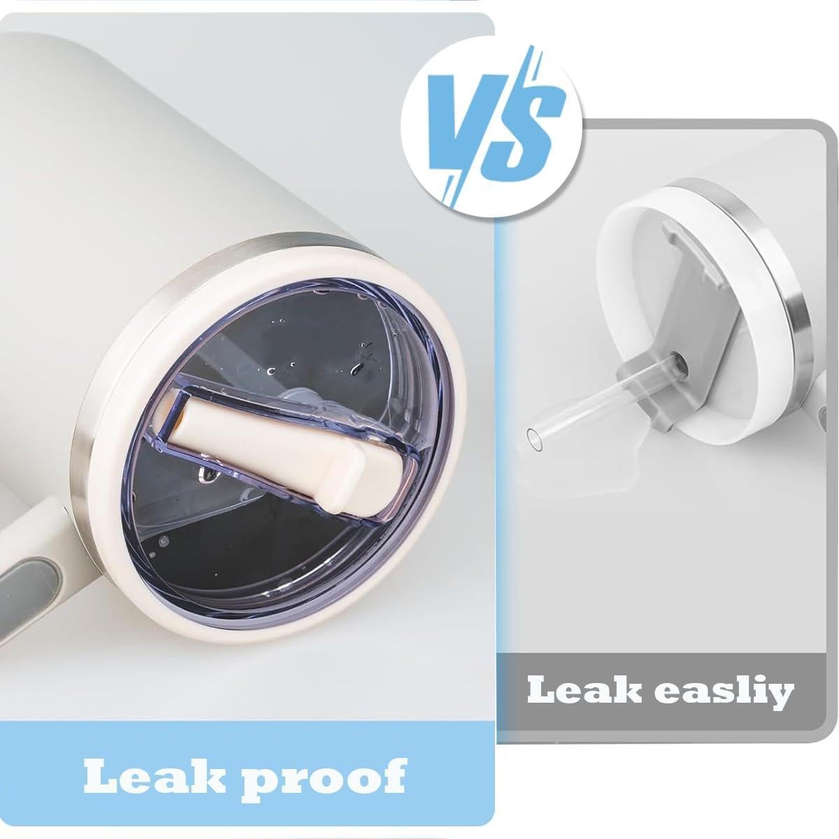 Tapa a Prueba de Fugas para Vaso Stanley 40 oz Beige y Negro