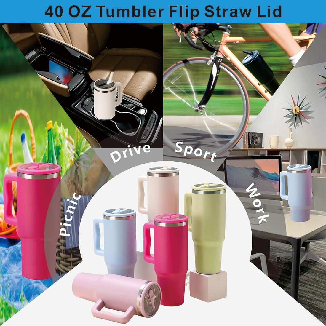 Tapa a Prueba de Fugas para Vaso Stanley 40 oz Beige y Negro