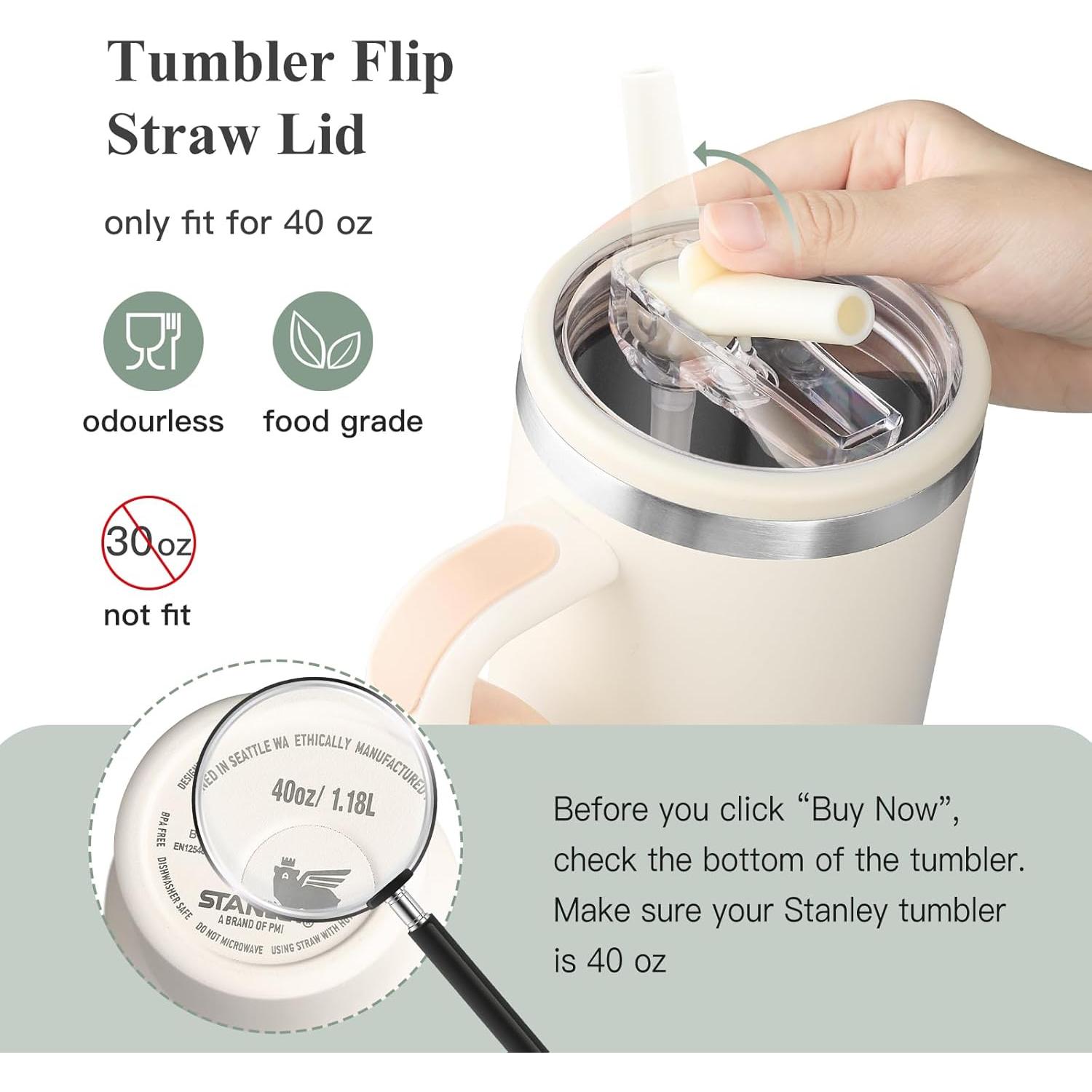 Paquete de 2 tapas de paja SBMKK para vaso Stanley 40 oz