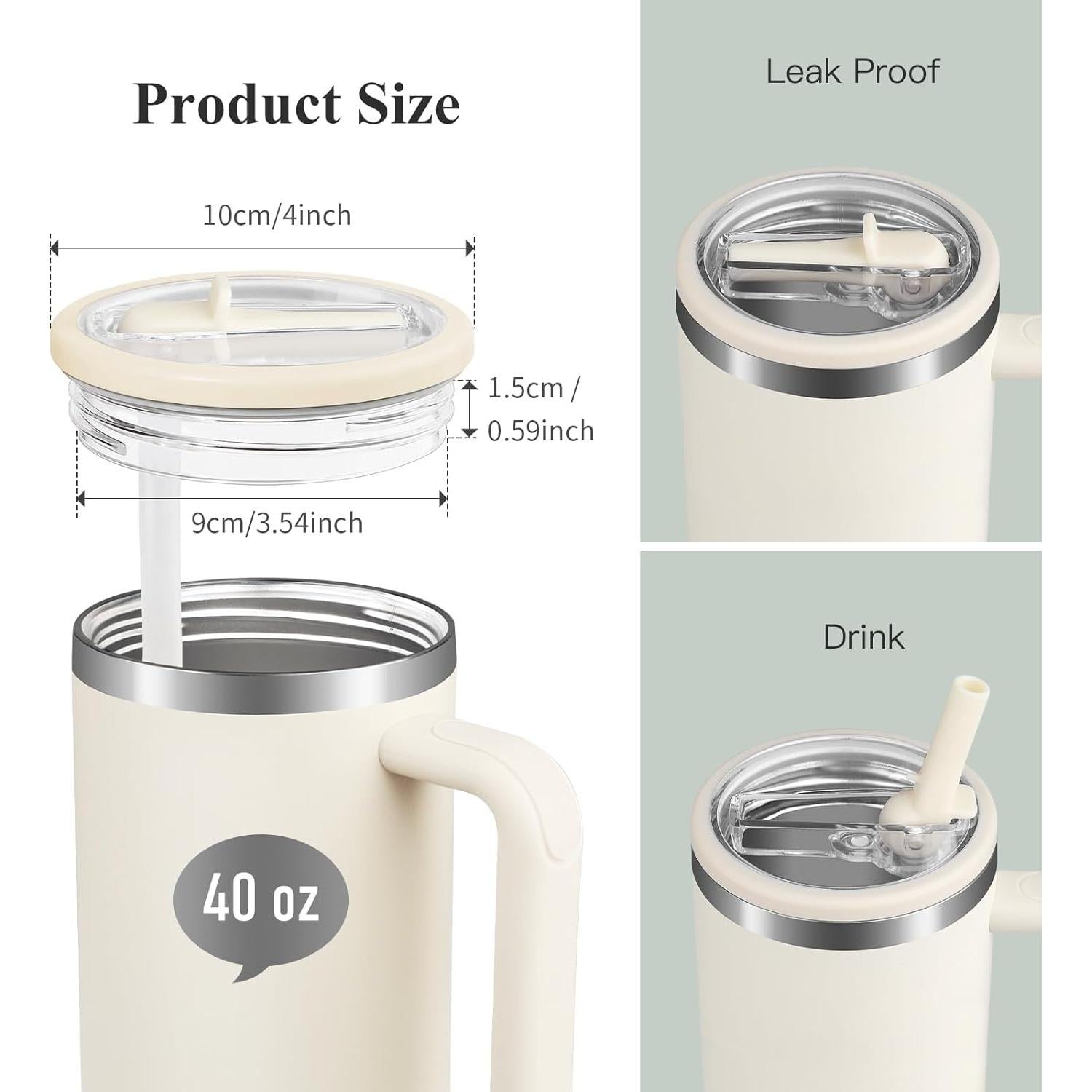 Paquete de 2 tapas de paja SBMKK para vaso Stanley 40 oz