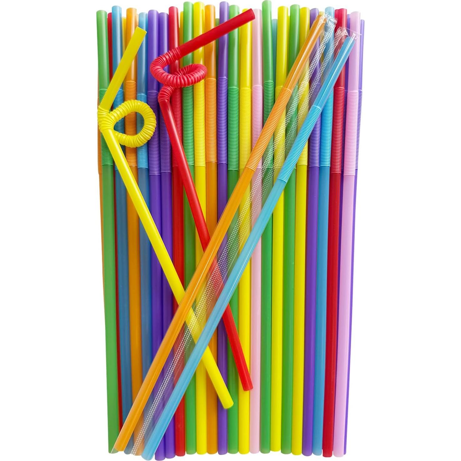 Popotes Desechables Amarillos YAOSHENG 200 Unidades 26 cm