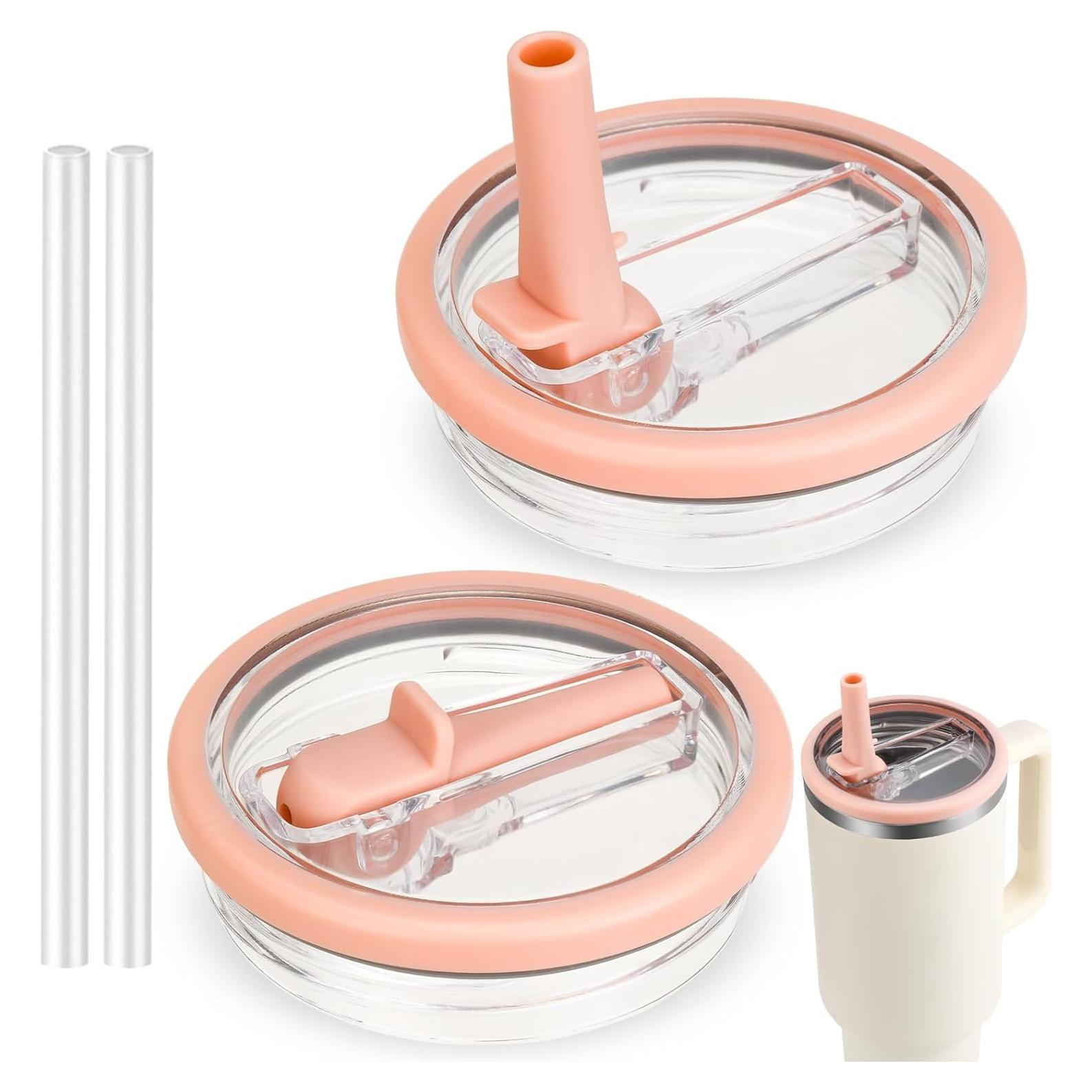 Tapa de Popote Flip Rosa para Vasos Stanley Quencher 1.18L
