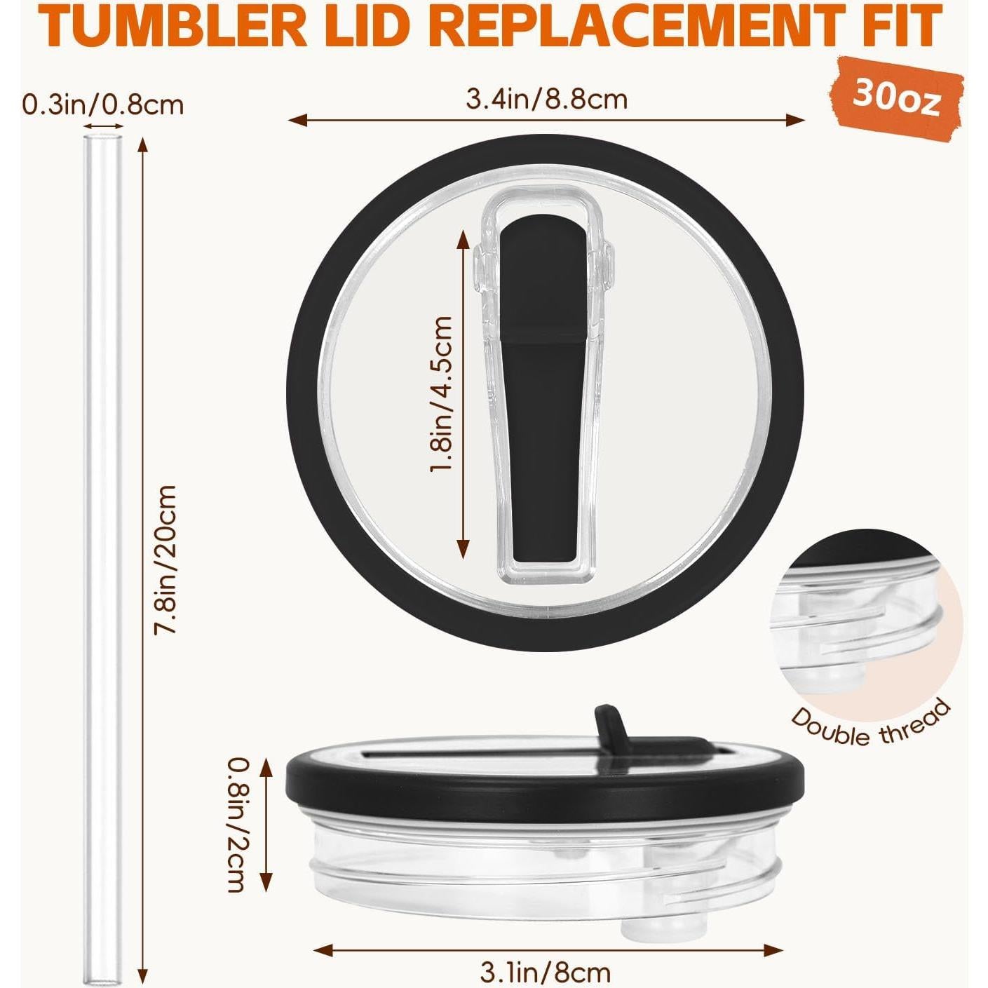 Tapa con Popote Flip TIZHJOZI para Vaso Stanley 30 oz - 2 Piezas