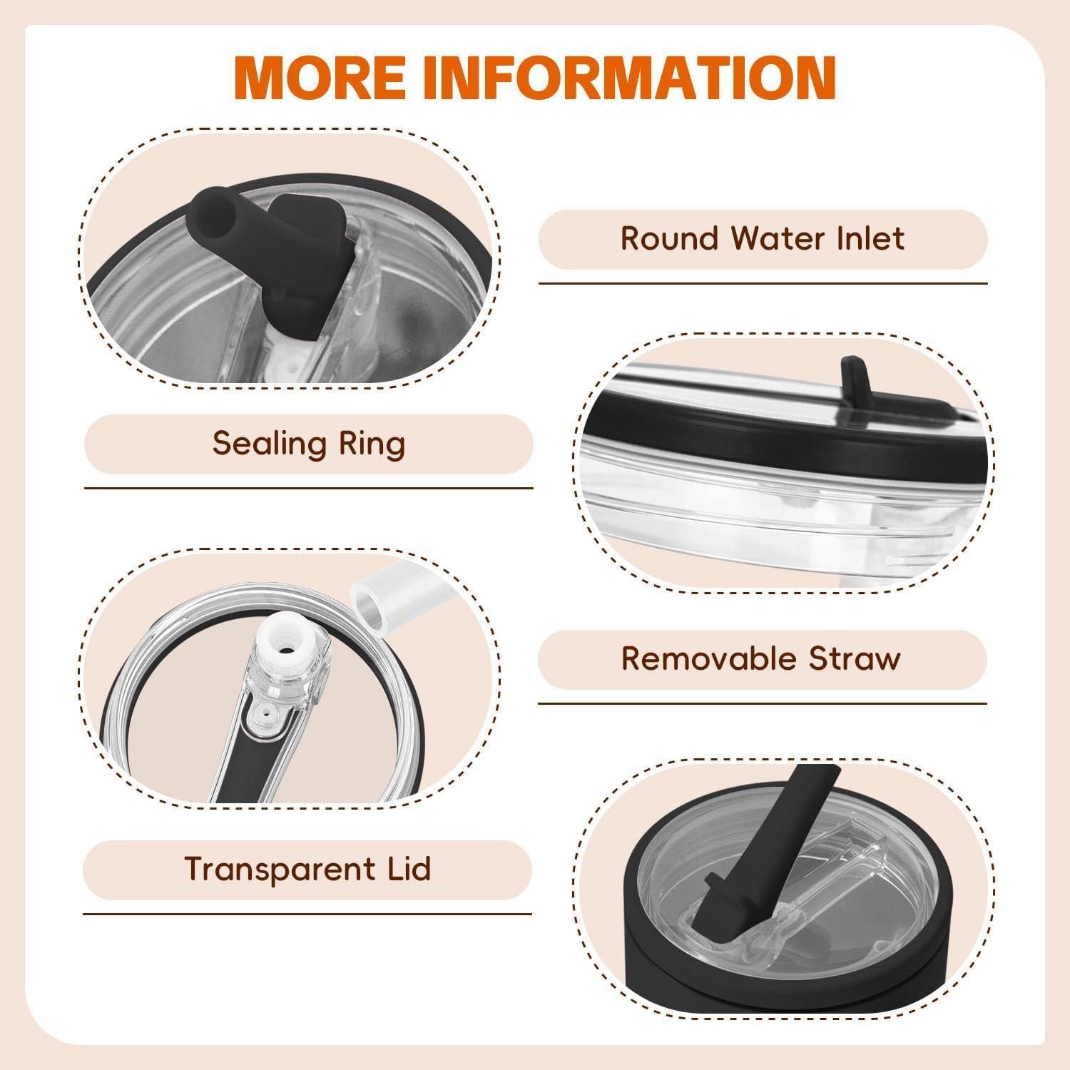 Tapa con Popote Flip TIZHJOZI para Vaso Stanley 30 oz - 2 Piezas