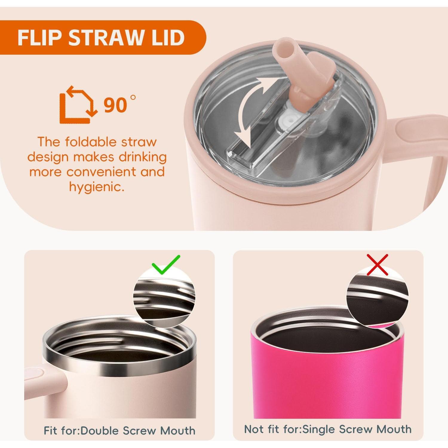 Tapa con Popote Flip TIZHJOZI para Vaso Stanley 30 oz - 2 Piezas