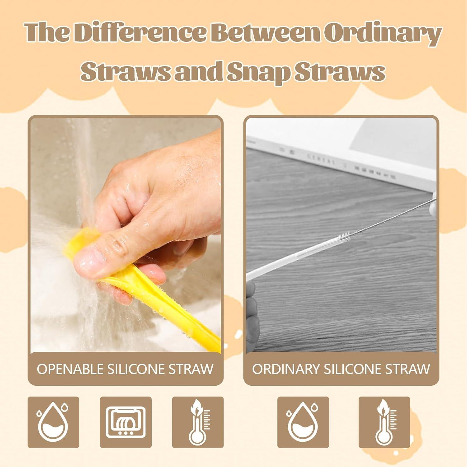 Popotes de Silicona Reutilizables OTPEIR con Soporte Hipopótamo