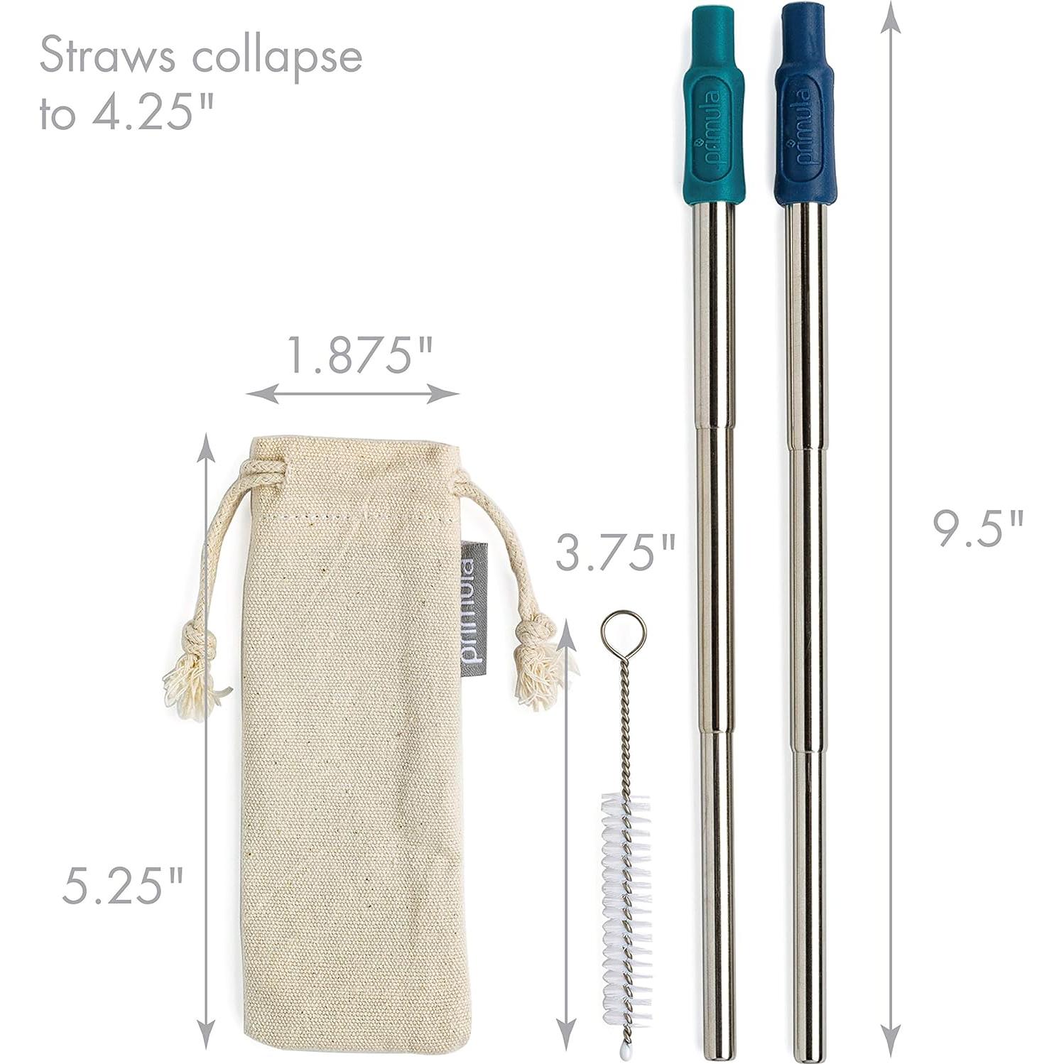 Popote Reutilizable Plegable Primula de Acero Inoxidable 23 cm