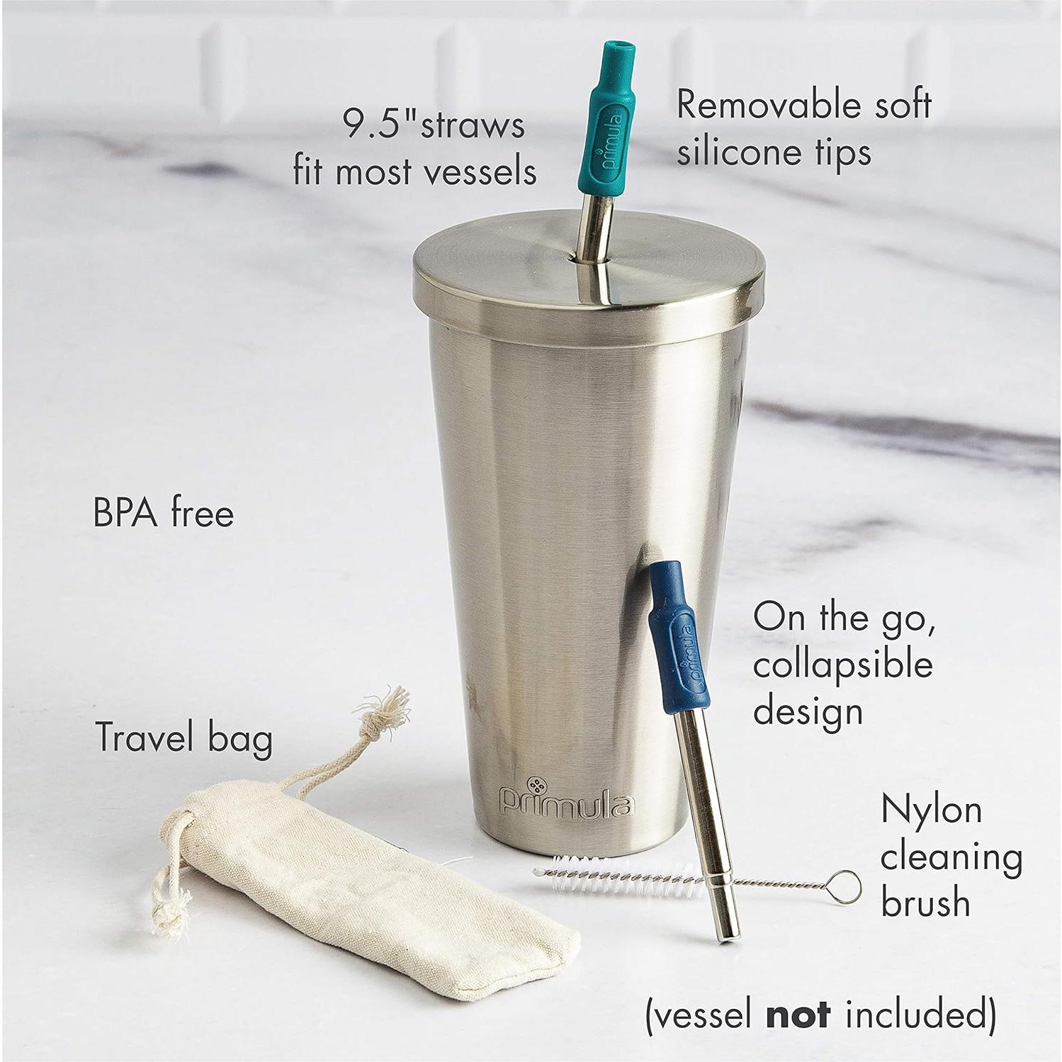 Popote Reutilizable Plegable Primula de Acero Inoxidable 23 cm