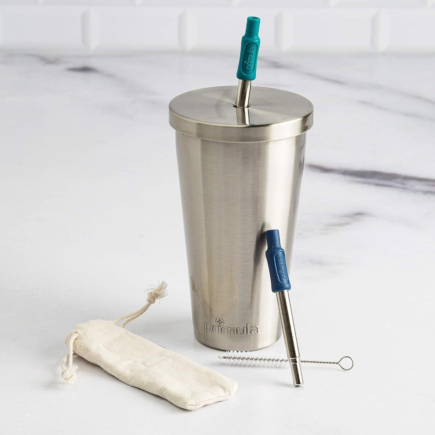 Popote Reutilizable Plegable Primula de Acero Inoxidable 23 cm