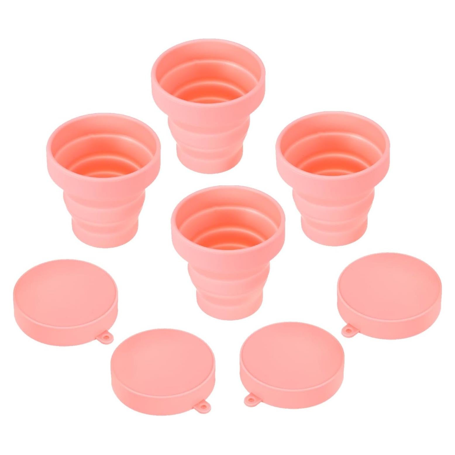 Taza Plegable de Silicona PATIKIL 170mL Rosa - Pack de 4