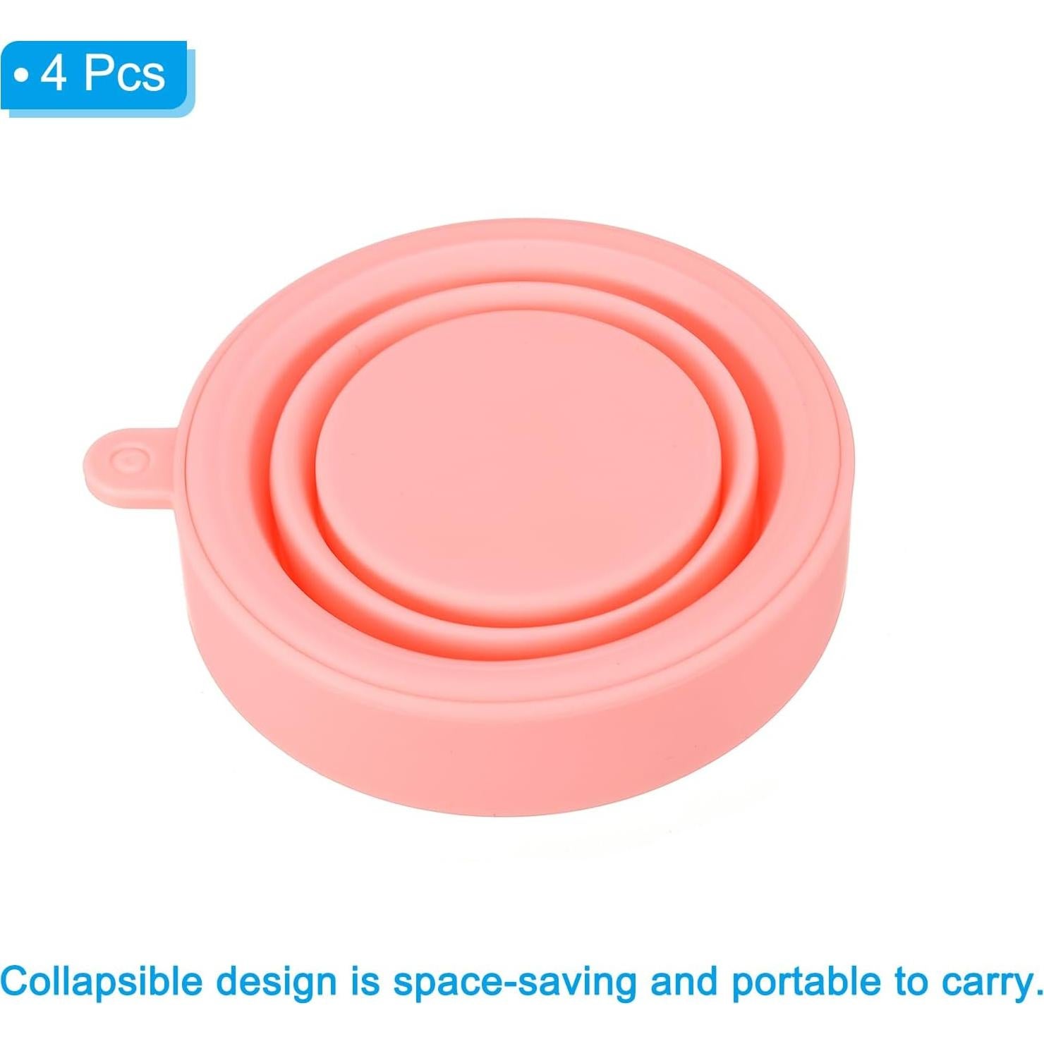 Taza Plegable de Silicona PATIKIL 170mL Rosa - Pack de 4