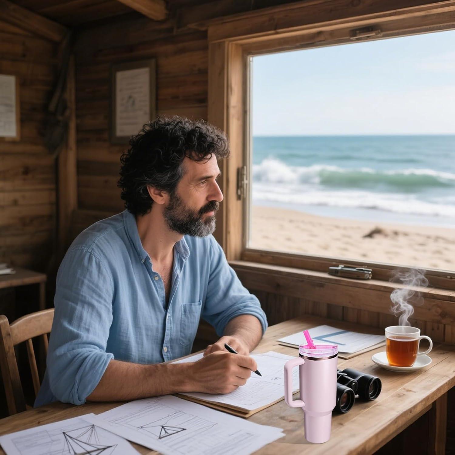 Tapa de Reemplazo para Vaso Stanley 40 oz - 2 Piezas, Antifugas